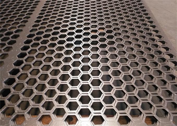Hexagonal Hole Shape Perforated Metal Sheet , Perforated Stainless Steel Plate